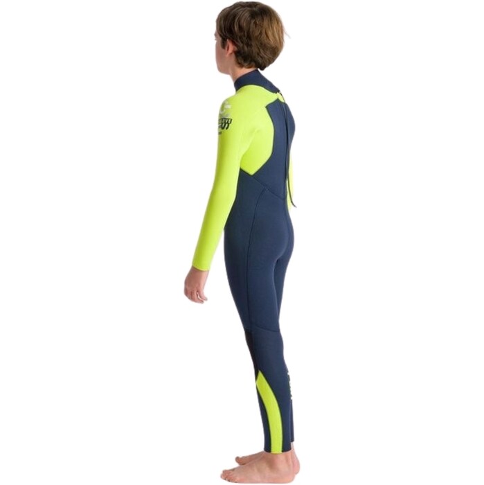 2024 C-Skins Junior NuWave Legend 5/4/3mm Back Zip Wetsuit C-NLE54JBZ - Bluestone / Lime / Multi